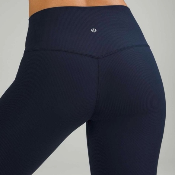 Lululemon ribbed navy align pant  25” NWOT - Picture 2 of 7